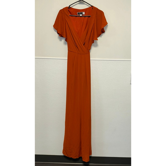 Celebrate DB Studio Burnt Orange Size 4 Women’s Wedding Formal Wrap Dress - Picture 8 of 16